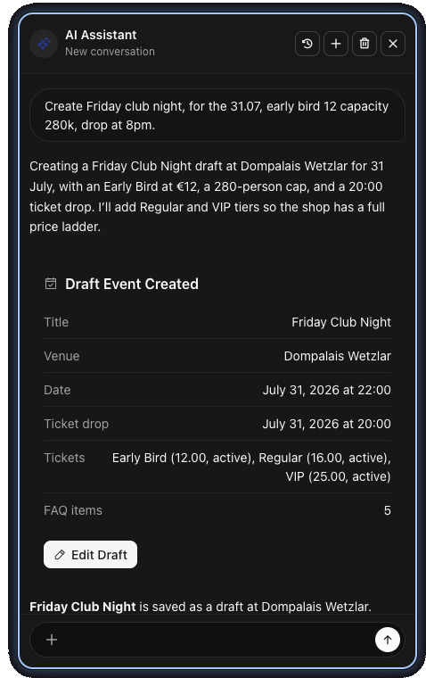 L'assistant IA Usetix prépare Friday Club Night